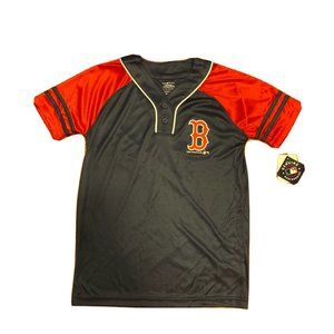 MLB Baseball Boston Red Sox Girls Henley Jersey Size L (10/12) MSRP $25